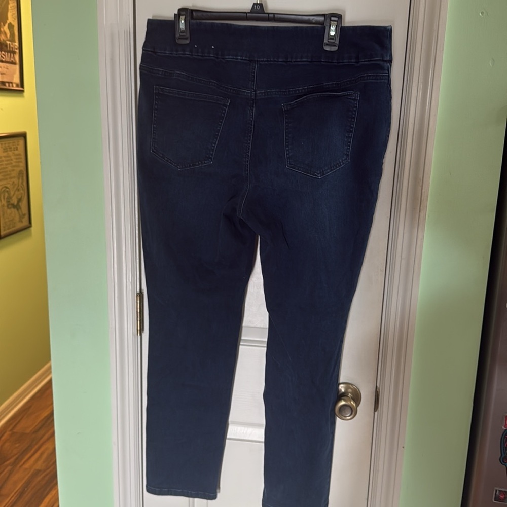 Chicos Dark Wash Perfect Stretch Pull On Jegging Skinny Jeans Chicos Size 2(14) - Picture 7 of 11